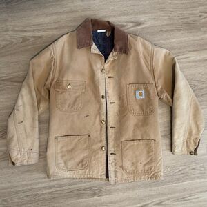 Carhartt Jacket Vintage Chore Duck Canvas Blanket Lined Made in USA Mens Large